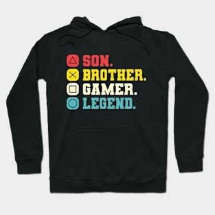 Son Brother Video Gamer Legend Vintage Distressed Hoodie